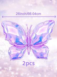 6 piezas de Globos de mariposa iridiscentes de 26", disponibles en múltiples colores - Transparente colorido, Morado soñador, Azul hielo, ideal para regalo, boda, cumpleaños, decoraciones de fiesta, fiesta temática de mariposas, decoración de fiesta de verano al aire libre, se puede combinar con arco de globos, globo de mariposa rosa, globo de mariposa iridiscente transparente de vuelta a la escuela Día de San Valentín