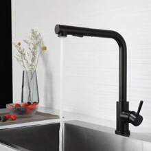 Kitchen Faucet With Pull Out Sprayer Single Hole Single Handle Commercial Faucet For Bar Sink 2 Outlet Mode Modern 360 Swivel Spout Stainless Steel Utility Laundry Mixer Tap