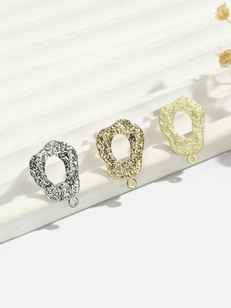 8pcs/Set European & American Style Metal Texture Luxury DIY Jewelry Accessories Earrings