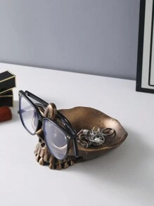 1pc Resin Creative Skull Design Jewelry Organizer, Glasses Holder, Suitable For Home, Holiday, Bedroom, Office Decor, Best Holiday Gift, Gender Reveal Party, Perfect For Birthdays, Weddings, Parties, The Perfect Gift For Colleagues, Friends, And Family, Back To School