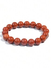 1 Unidad De Pulsera De Cuentas De Oración De Jaspe Rojo De Piedra Natural, Pulseras De Meditación Para Hombres Y Mujeres, Joyería De Meditación De Yoga 4 6 8 10mm