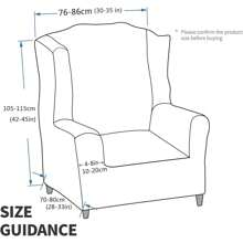 Stretch Velvet Wingback Chair Slipcover Soft Slipcovers For Wingback Chairs Wing Chair Cover With Elastic Bottom - Burgundy - View 6