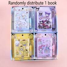 1/2/4 peças cadernos de desenho animado fofos, mini blocos de notas com caneta esferográfica, diário portátil para meninas