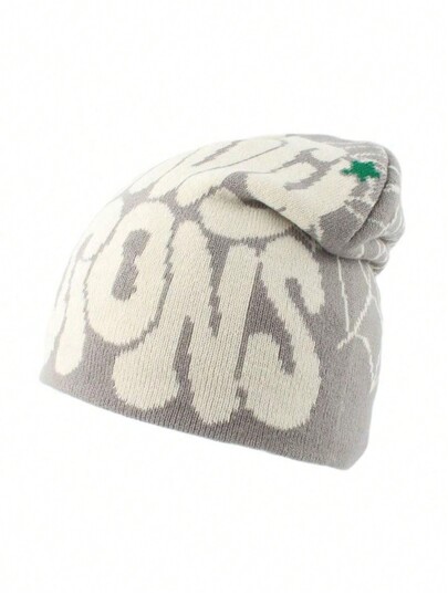 Berretto unisex lavorato a maglia, qualità elevata, stile punk Harajuku cool, cappello di moda caldo, elegante casual streetwear boemo, cappello lavorato a maglia jacquard in acrilico