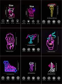 1 件 LED 霓虹灯性感美女多色装饰标志灯，适用于酒吧、夜总会、俱乐部、房间装饰 - 彩色 - 查看 3