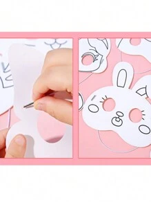 8 piezas Máscaras de papel con temas de animales para colorear manualmente