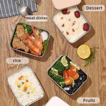 Stainless Steel Lunch Box, Large Capacity Sealed Bento Box, Food Storage Container For Students & Office Workers, Microwave Friendly Rectangular Meal Prep Box,School Supplies