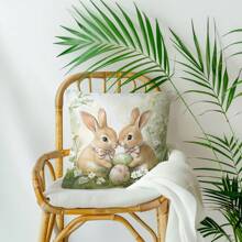 1 件复活节兔子和鸡蛋单面印花枕套