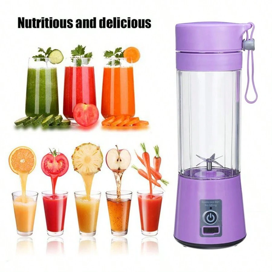 Portable Fruit Blender, Mini Blender Portable USB Rechargeable 380ml - Multicolor - View 1