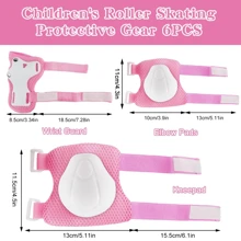 Set de equipo de protección infantil, rodilleras, rodilleras infantiles, protectores infantiles, con muñequeras y coderas, 6 en 1 para monopatines, patines en línea, hoverboards, bicicletas (rosa blanco)