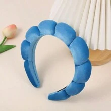1pc Cloud Shaped Velvet Marshmallow Braided Headband, Wide Edge Hair Accessory For Face Washing, Bathing, Makeup, SPA, Exercise, Hair Styling, Hairband, Hair Hoop Headbands