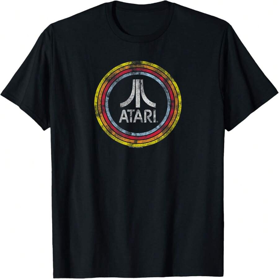 Ripple Junction X ATARI Vintage Distressed Logo Printed T-Shirt - Black - View 1