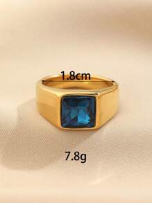 1pc Stainless Steel Fashion Minimalist Style Women's White And Pink Zirconia Cast Ring, Suitable For Women's Daily Wear Or As A Gift - Yellow Gold - View 8