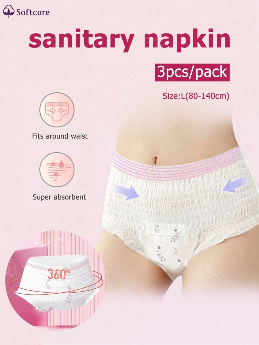 3/5/12/15/30 Pieces/Pack, Protective Underwear, Absorbent Underwear, Feminine Hygiene Diapers, Sleep Pants, Menstrual Pants, Women's Pajamas, Everyday Wear, Menstrual Pants, Daytime Pants, Disposable Underwear, Also Suitable For Postpartum And Elderly People.