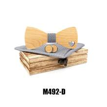 Handcrafted Maple Wooden Bowknot Gift Set - Includes Cufflinks Pocket Square & Gift Box, Perfect For Christmas Gifts, Halloween Decorations, New Year Presents, Weddings, And Party Accessories For Men