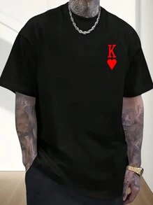 Fashionable Letter Pattern Men's T-Shirt Sports Top Summer Top Pure Cotton Skin-Friendly And Comfortable, Suitable For Sports, Going Out And Home, Suitable For Couples