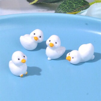 8 piezas Figuritas de patos gordos lindos, adorables miniaturas para decoración de escritorio o coche
