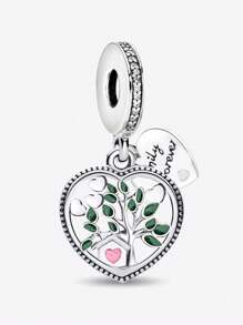 1 pièce Charme de pendentif en argent sterling 925 à quatre feuilles de trèfle de l'arbre de vie. Convient pour les bracelets, bijoux pour femmes, la Saint-Valentin.
