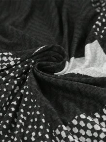 4/6/8pcs Geometric Pattern Chaise Lounge Slipcovers, Black White Gray, Suitable For All Seasons, Washable Sofa Covers For Office, Living Room Home Decor