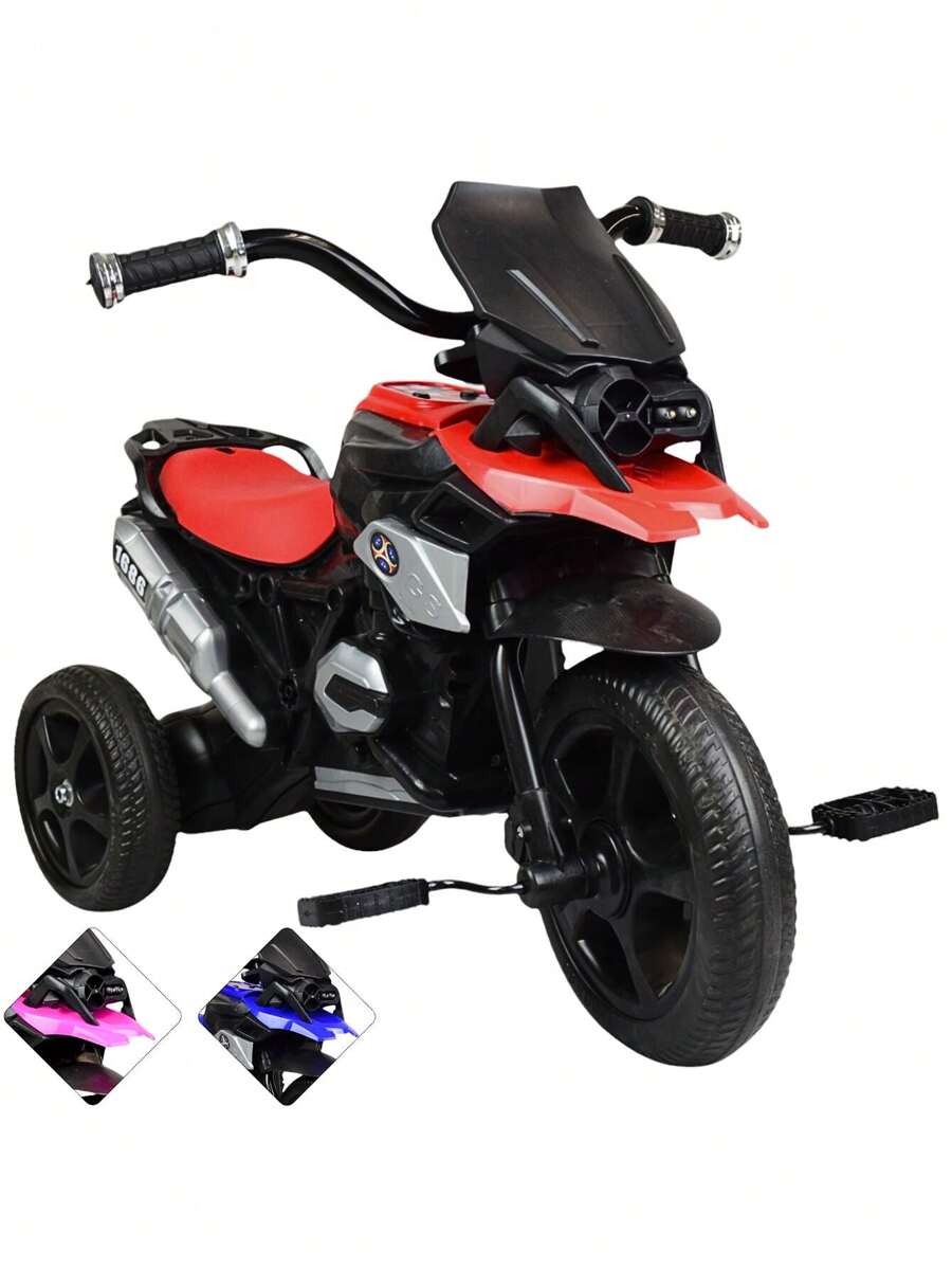 Triciclo para Niños Diseño de Moto Luz y Sonido 2 a 4 años - Rojo - Ver 1