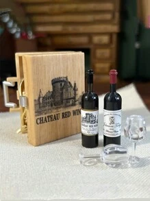 7pcs/Set Mini Dollhouse Accessories - Wine Bottles, Champagne Sets, 1:6/1:12 Scale Miniature Furniture Decorations, Suitable For Halloween/Thanksgiving/Christmas Gifts