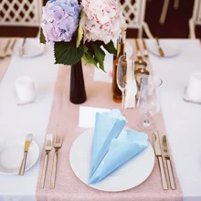 20pcs/Pack 6.3"X6.3" Yellow, Light Pink, Blue Folding Fan Shape Paper Napkins, Disposable Drink/Lunch Cocktail Napkins, Suitable For Daily Use, Luncheon, Dinner, Party, Wedding, Birthday, Events