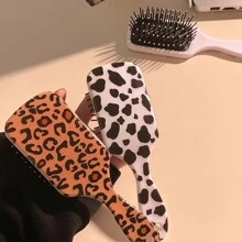 1 pieza Cepillo de pelo con estampado de leopardo/vaca, cepillo desenredante antiestático y de masaje adecuado para todo tipo de cabello, ondulado/rizado/grueso/largo/corto/seco-húmedo