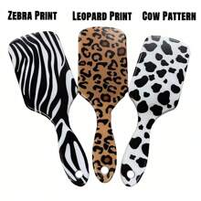 1 pieza Cepillo de pelo con estampado de leopardo/vaca, cepillo desenredante antiestático y de masaje adecuado para todo tipo de cabello, ondulado/rizado/grueso/largo/corto/seco-húmedo