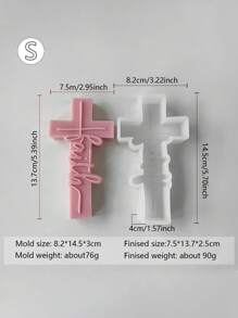 1pc Easter DIY Silicone Mold - Create Unique Cross Pendant, Resin, Candle Making, And More With Easy-To-Use Handmade Table Decoration Mold For Artistic Projects,Home Decor, Wax Crafting Accessory, Artistic Craft Tool