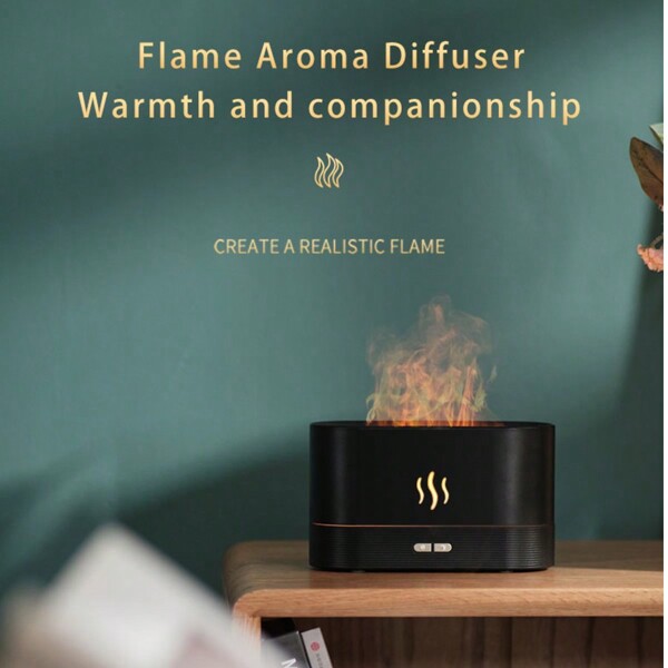 Diffusore di fragranza a ultrasuoni con fiamma, macchina essenziale per hotel, espansore di oli essenziali, nebulizzatore spray automatico, umidificatore ceramico con fiamma simulata