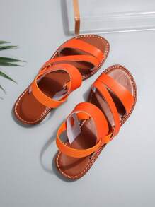 Women's Summer Fashion Casual Comfortable Flat Sandals, Round Toe Low Heel, Beach Shoes