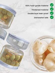 1 pieza Frasco para encurtidos seco y húmedo, frasco de agua con filtro automático, frasco para encurtidos, contenedor de separación de jugo y alimentos, recipiente sellado para conservación de alimentos