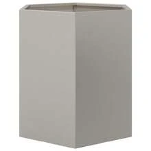 Maceta hexagonal de acero inoxidable para exteriores de 46 x 40 x 45 cm, decoración de jardín moderna
