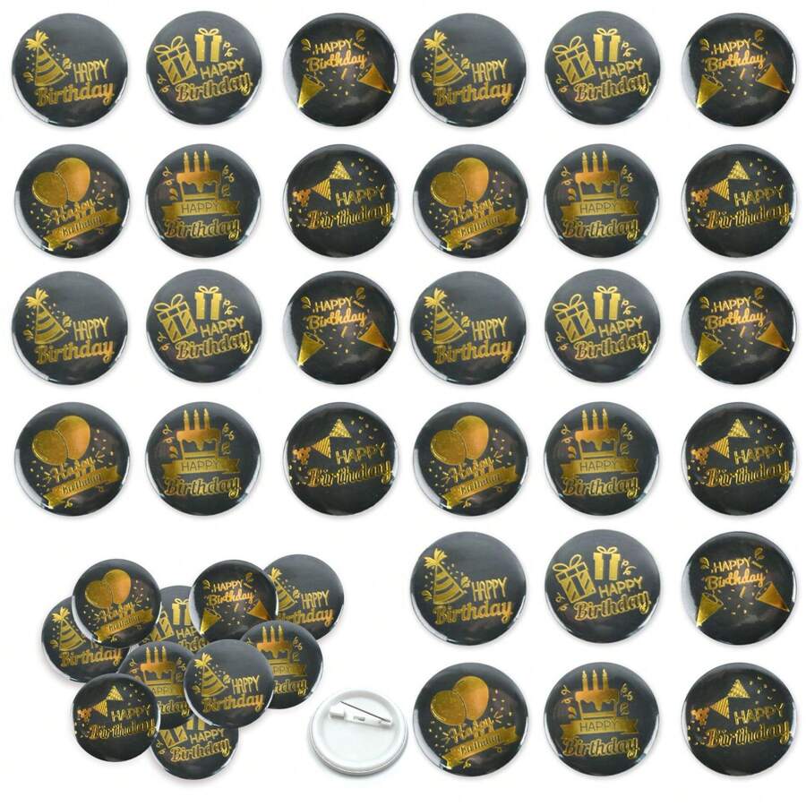 72PCS Birthday Tinplate Badge, Birthday Badge, Perfect Celebration Accessory For Unforgettable Party Best Gifts