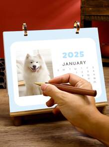 1 pieza Calendario personalizado con foto 2025, calendario mensual personalizado con fotos de familia, mascotas y vacaciones, disponible en 3 tamaños para uso doméstico, oficina y regalo. Calendario de sobremesa con diseño personalizado, recuerdos únicos de fotos para cumpleaños, aniversarios y Año Nuevo. Decoración del hogar, calendario de colocación de regalo para fiestas, decoración de escritorio de oficina, regalo perfecto de Año Nuevo para familiares y amigos. - Multicolor - Ver 11