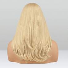 Pelucas con flecos largos para mujer, pelo sintético castaño rojizo, aspecto Natural, peluca de pelo sintético para mujer, 45cm