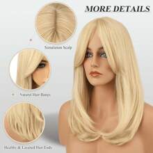 Pelucas con flecos largos para mujer, pelo sintético castaño rojizo, aspecto Natural, peluca de pelo sintético para mujer, 45cm