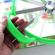 Easy-Grip Stainless Steel Watermelon Slicer - Large Manual Cutter For Perfect Cantaloupe & Watermelon Slices, Ideal For Home And Restaurant Use - Fluorescent Green - View 5