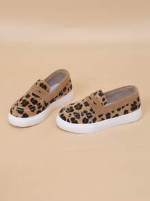 Zapatos mocasín casuales y cómodos para niños, con suela blanda y transpirable, estampado de leopardo, para otoño/primavera - Marrón - Ver 7