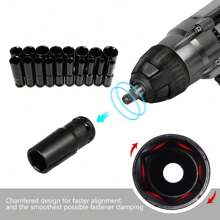 20tlg 1/2" Schlagschrauber Nüsse Set 8-32 MM Sechskant Kraft Steckschlüssel Nuss - 20 Stück grüne Box - Übersicht 7