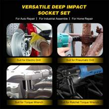 20tlg 1/2" Schlagschrauber Nüsse Set 8-32 MM Sechskant Kraft Steckschlüssel Nuss - 20 Stück grüne Box - Übersicht 6