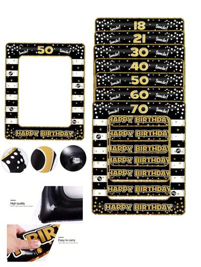 1 st, Födelsedagsdekoration Vuxen födelsedagsfotobås rekvisita för 18:e, 21:e, 30:e, 40:e, 50:e, 60:e, 70:e födelsedagsdekoration Rolig Selfie-rekvisita, födelsedagsfesttillbehör, 22,7x27,9 tum, fotorekvisita, cool dekoration