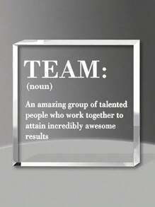 1 pieza Placa de acrílico con diseño de equipo, regalos de agradecimiento para líderes, jefes, regalos de pisapapeles para mujeres, recuerdo para jubilación de oficina, regalos del Día de Apreciación a los Empleados para miembros del equipo, decoración para fiesta de apreciación del equipo, decoración de mesa de oficina en el hogar, decoración para estantería