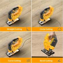 Jig Saw Compatible With Dewalt 20V Battery (Battery Not Included) Cordless Jigsaw With LED Work Light, 0°- 45° Bevel Cuts, 3 Orbital Settings For Straight/Curve/Bevel/Circle Cutting Tools
