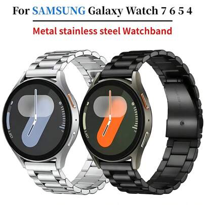 1 Peça Pulseira de Relógio de Metal 20mm/22mm, Compatível com Samsung Galaxy Watch 7 SE 6 5 4 44mm 40mm, Pulseira de Aço Inoxidável Substituível, Adequada para Galaxy Watch 6 4 Classic 47mm 46mm, Pulseira de Relógio de Aço Inoxidável, Watch GT/2/3/4/5/Pro 20mm/22mm, Corrente de Relógio de Aço Unissex Opção de Várias Cores