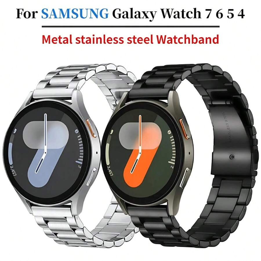1pc 20mm/22mm Metal Watch Band, Compatible With Samsung Galaxy Watch 7 SE 6 5 4 44mm 40mm Stainless Steel Bracelet Replacement Strap, Suitable For Galaxy Watch 6 4 Classic 47mm 46mm Stainless Steel Watch Strap, Watch GT/2/3/4/5/Pro 20mm/22mm Unisex Multi-Color Optional Steel Watch Chain