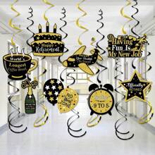 New Retirement Themed Party Spiral Hanging Decor, HAPPY RETIREMENT Party Atmosphere Decorations, Needs DIY Birthday Decorations Party Decorations Backdrop Wedding Decor Gifts Graduation