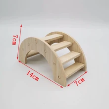 1pc Wooden Hamster House With Swing And Seesaw, Small Wooden Shelter For Hamsters, Quails, Chickens - Multicolor - View 11