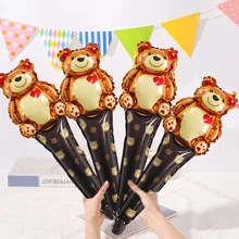 1 件/5 件/11 件巨型 91 厘米/35.8 英寸泰迪熊拥抱铝箔气球，黑白格子图案，高品质，适合婚礼、订婚、母亲节、生日惊喜装饰、女友礼物