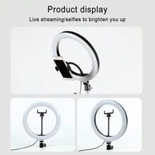 12/14Inch Ring Light With Extendable Tripod Stand, LED Circle Lights With Phone Holder For Live Stream/Makeup/Video, Compatible With All Phones - Multicolor - View 4